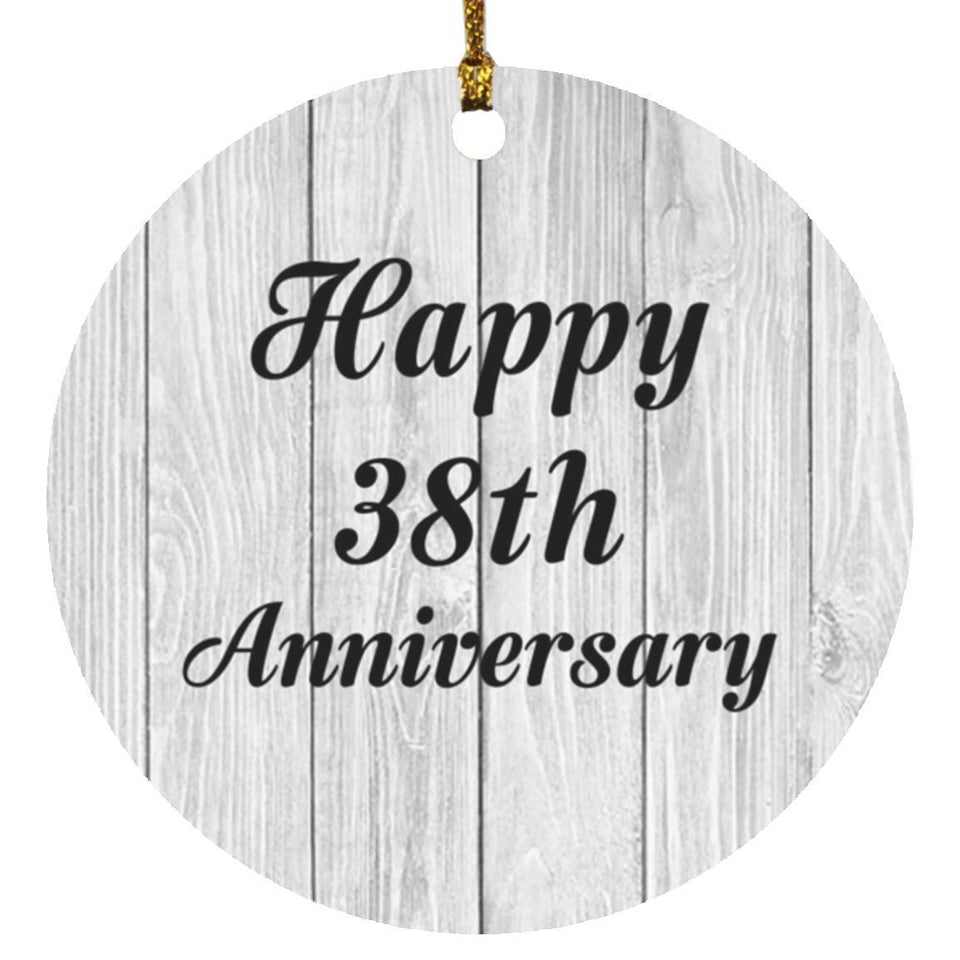 Happy 38th Anniversary - Circle Ornament F