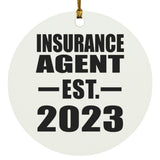 Insurance Agent Established EST. 2023 - Circle Ornament