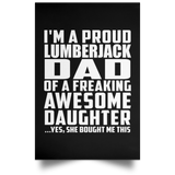 Proud Lumberjack Dad Of Awesome Daughter - Poster Portrait