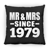 45th Anniversary Mr & Mrs Since 1979 - Throw Pillow Black