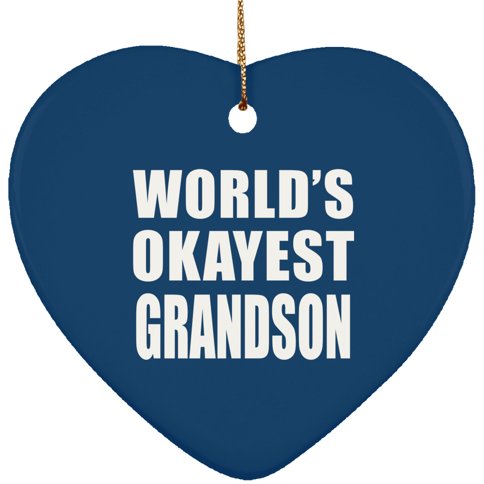 World's Okayest Grandson - Heart Ornament