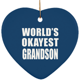 World's Okayest Grandson - Heart Ornament