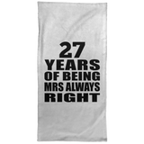 27th Anniversary 27 Years of Being Mrs Always Right - Hand Towel
