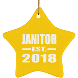 Janitor Established EST. 2018 - Star Ornament