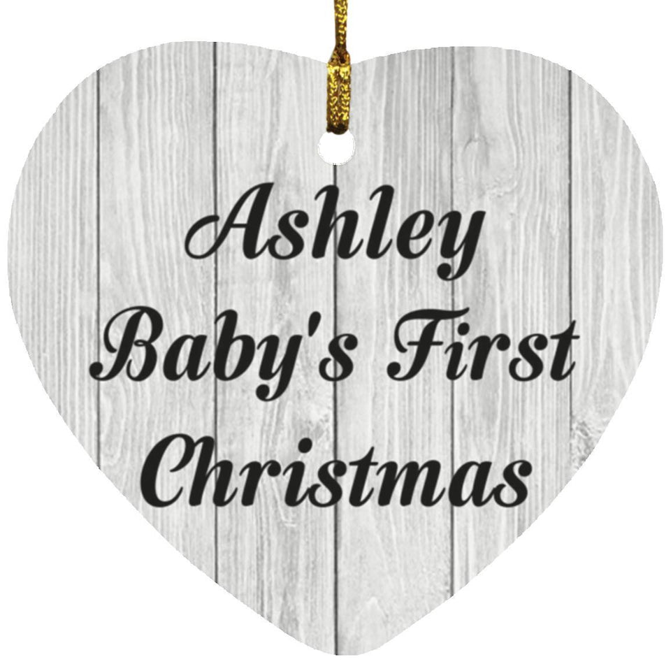 Ashley Baby's First Christmas - Heart Ornament F