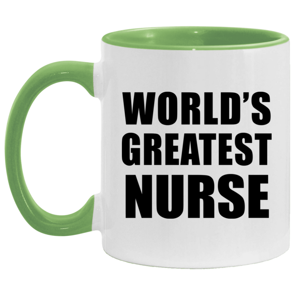 World's Greatest Nurse - 11oz Accent Mug Green
