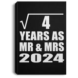 2nd Anniversary Square Root of 4 Years As Mr & Mrs 2024 - Canvas Portrait