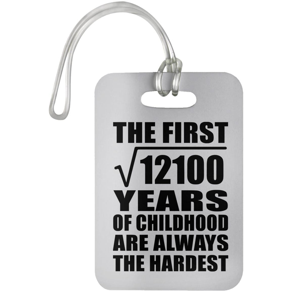 110th Birthday Square Root of 12100 Years of Childhood - Luggage Bag Tag