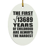 117th Birthday Square Root of 13689 Years of Childhood - Oval Ornament