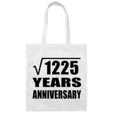 35th Anniversary Square Root of 1225 Years Anniversary - Tote Bag White