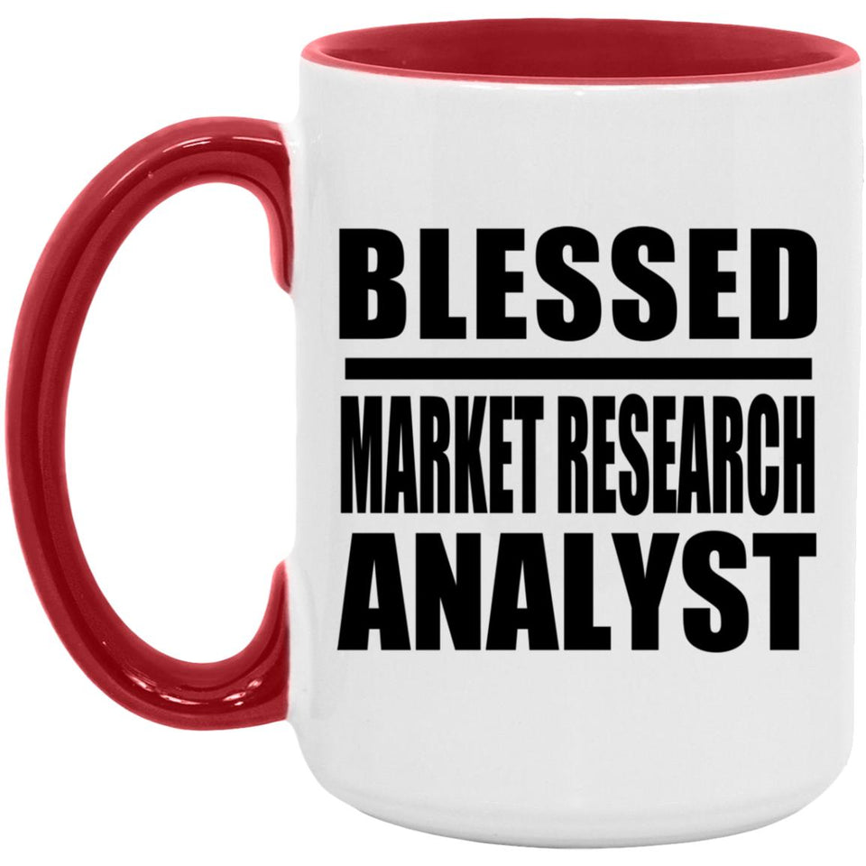 Blessed Market Research Analyst - 15oz Accent Mug Red
