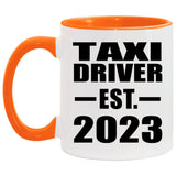Taxi Driver Established EST. 2023 - 11oz Accent Mug Orange