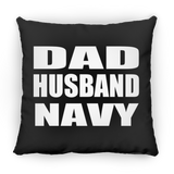 Dad Husband Navy - Throw Pillow Black