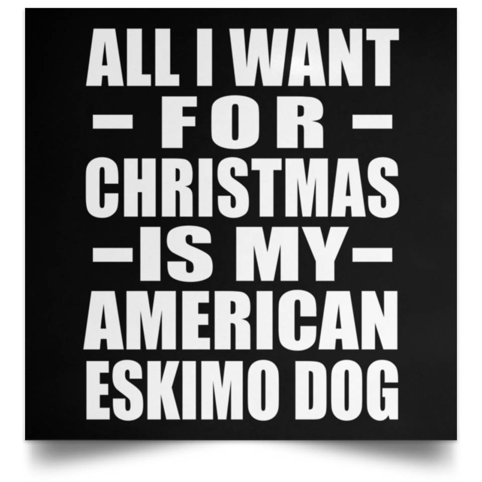 All I Want For Christmas Is My American Eskimo Dog - Poster Square