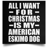 All I Want For Christmas Is My American Eskimo Dog - Poster Square