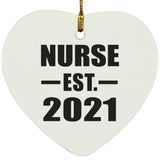 Nurse Established EST. 2021 - Heart Ornament