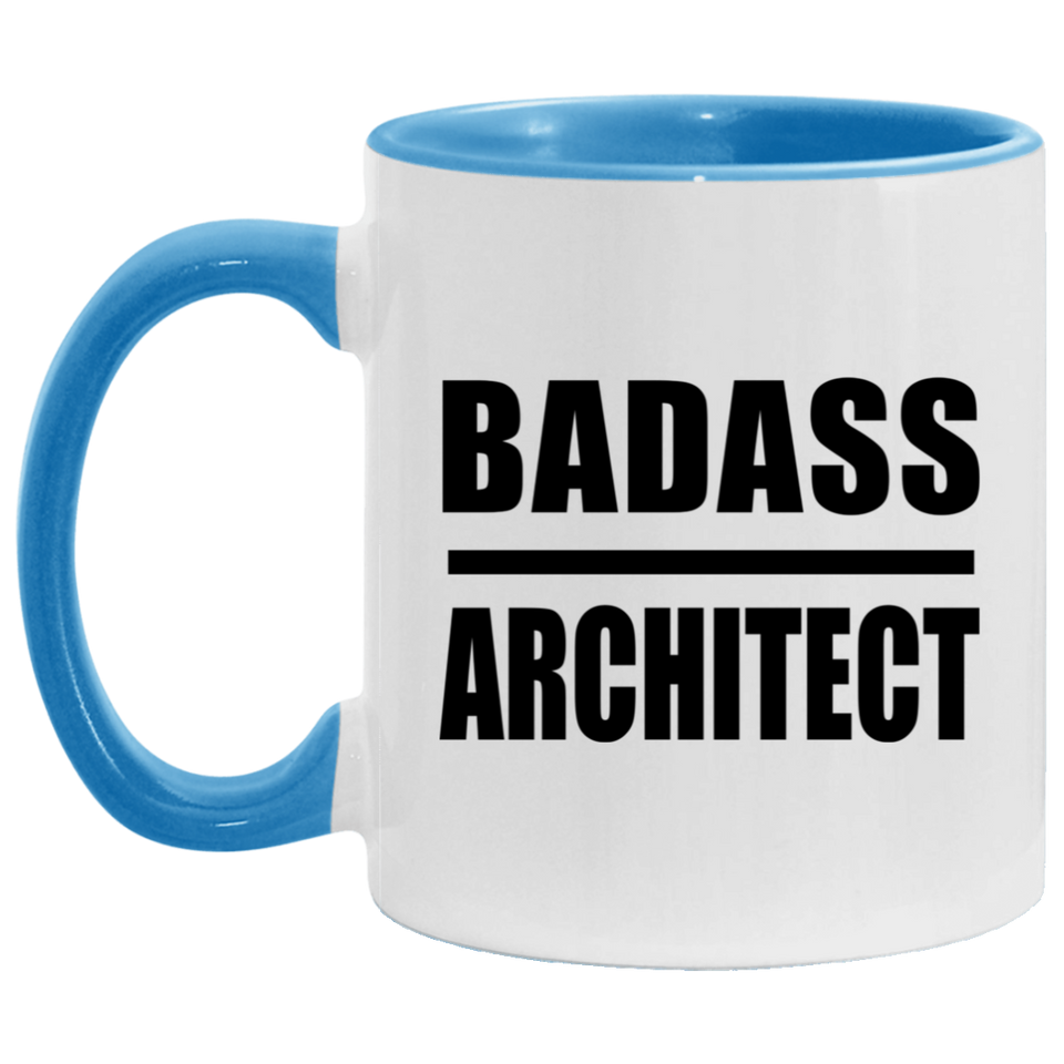 Badass Architect - 11oz Accent Mug Blue