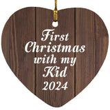 First Christmas With My Kid 2024 - Heart Ornament D