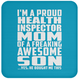 Proud Health Inspector Mom Of Awesome Son - Drink Coaster