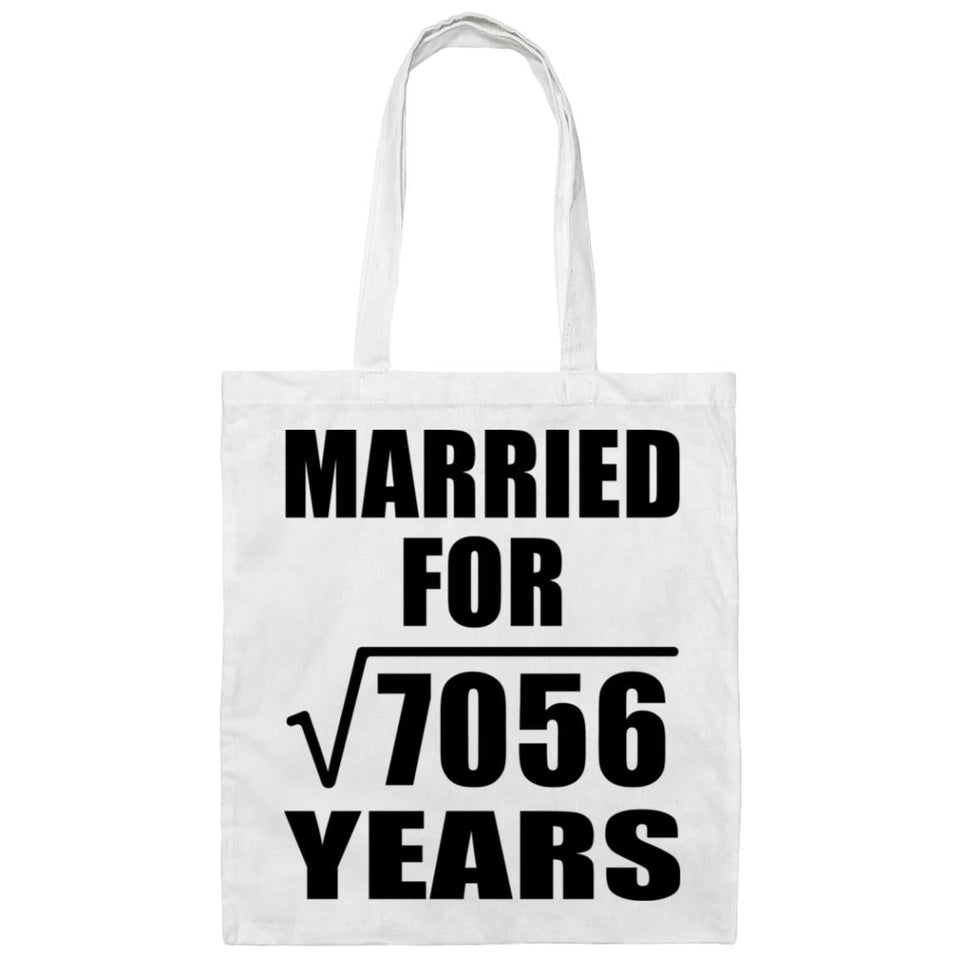 84th Anniversary Married For Square Root of 7056 Years - Tote Bag White