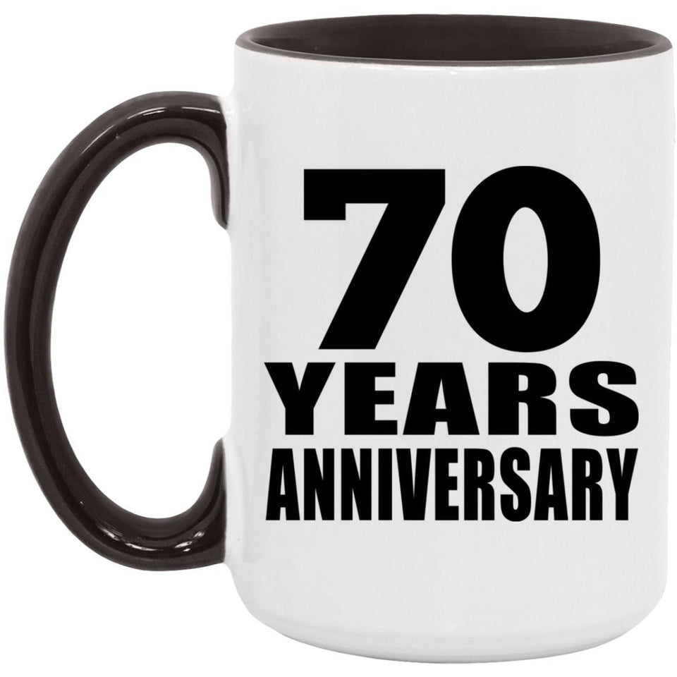 70th Anniversary 70 Years - 15oz Accent Mug Black