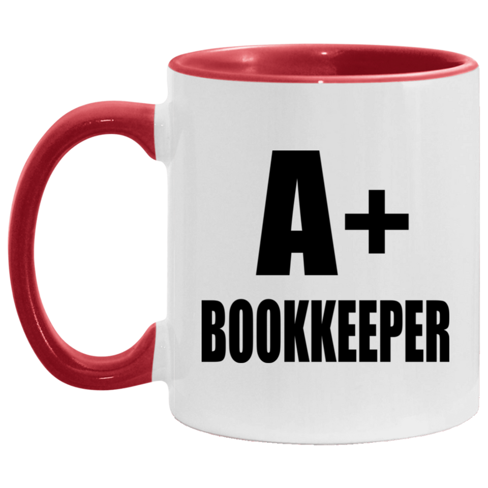 A+ Bookkeeper - 11oz Accent Mug Red