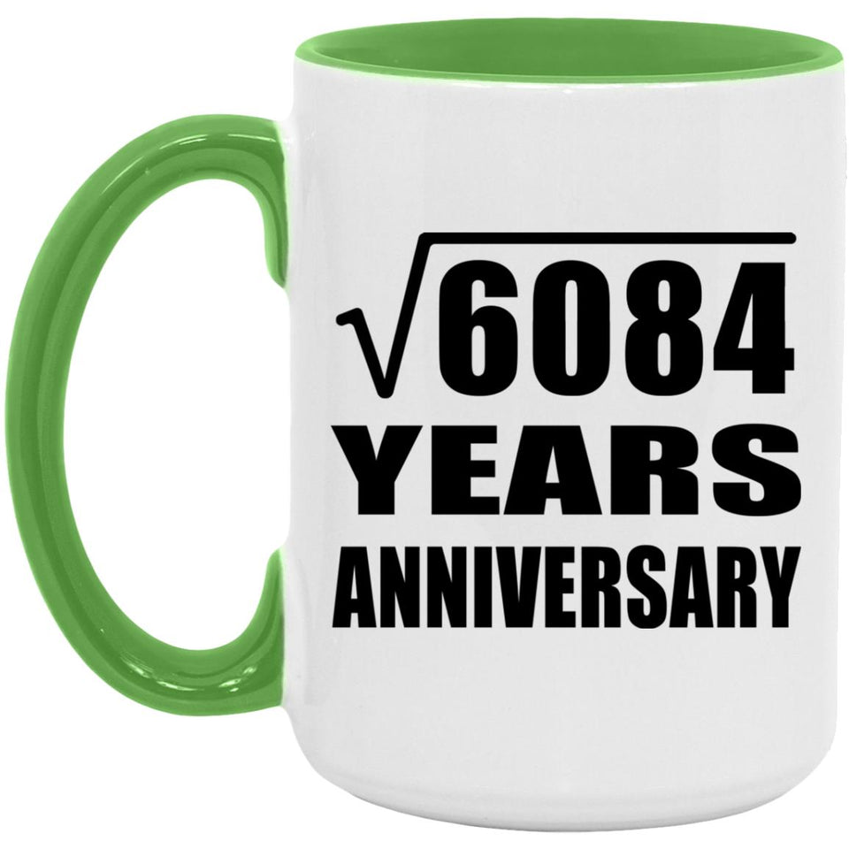 78th Anniversary Square Root of 6084 Years Anniversary - 15oz Accent Mug Green