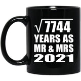 88th Anniversary Square Root of 7744 Years As Mr & Mrs 2021 - 11oz Coffee Mug Black