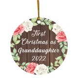 First Christmas As Granddaughter 2022 - Circle Ornament A