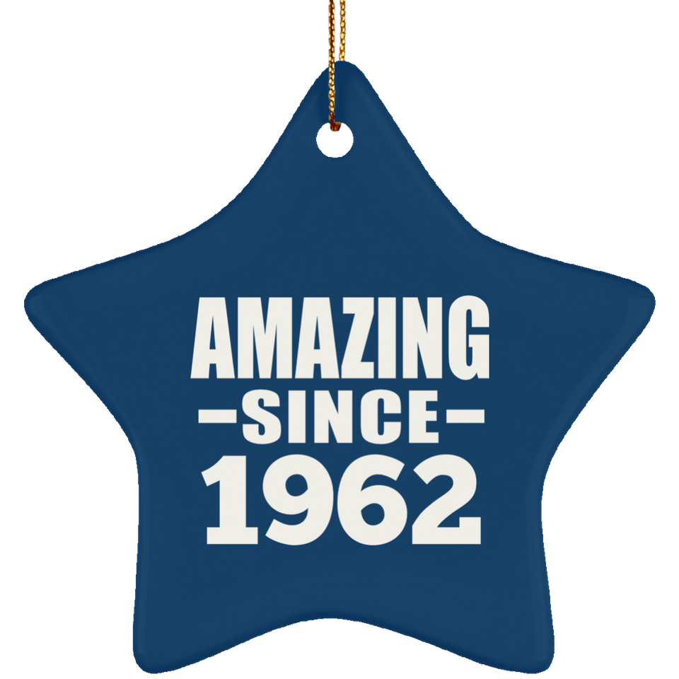 61st Birthday Amazing Since 1962 - Star Ornament