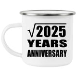 45th Anniversary Square Root of 2025 Years Anniversary - 12oz Camping Mug