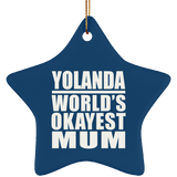 Yolanda World's Okayest Mum - Star Ornament