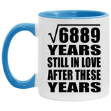 83rd Anniversary Square Root of 6889 Years Still In Love - 11oz Accent Mug Blue