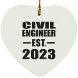 Civil Engineer Established EST. 2023 - Heart Ornament