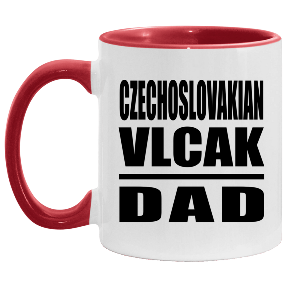 Czechoslovakian Vlcak Dad - 11oz Accent Mug Red