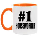 Number One #1 Houseworker - 11oz Accent Mug Orange