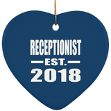 Receptionist Established EST. 2018 - Heart Ornament