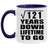 11th Anniversary Square Root of 121 Years Lifetime To Go - 11oz Accent Mug Purple