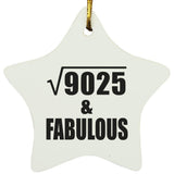 95th Birthday Square Root of 9025 & Fabulous - Star Ornament