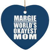 Margie World's Okayest Mom - Heart Ornament