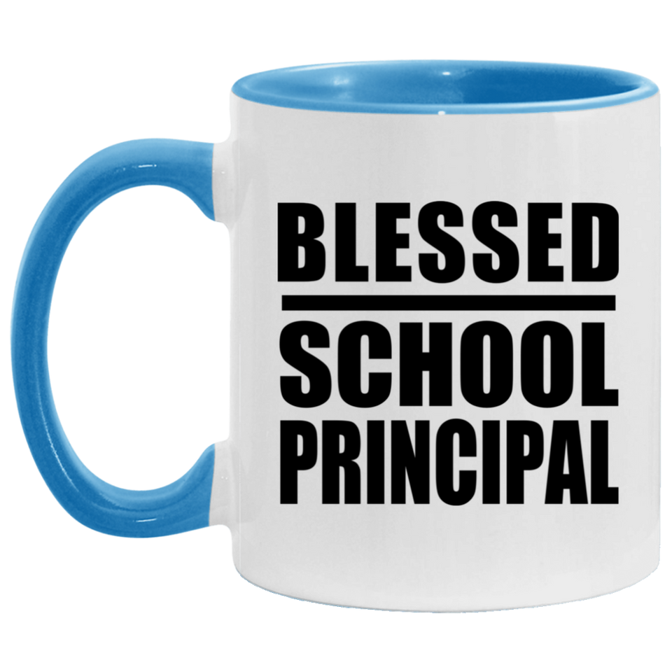 Blessed School Principal - 11oz Accent Mug Blue