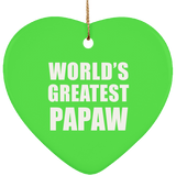 World's Greatest Papaw - Heart Ornament