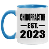 Chiropractor Established EST. 2023 - 11oz Accent Mug Blue