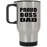 Proud Boss Dad - Silver Travel Mug