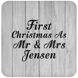 First Christmas As Mr & Mrs Jensen - Drink Coaster F