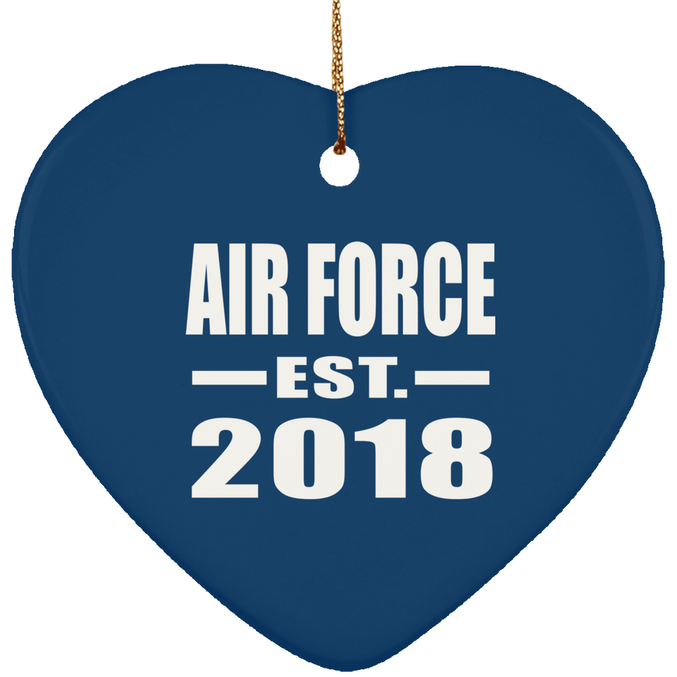 Air Force Established EST. 2018 - Heart Ornament