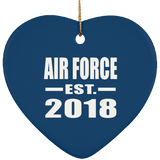 Air Force Established EST. 2018 - Heart Ornament