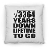 58th Anniversary Square Root of 3364 Years Lifetime To Go - Throw Pillow