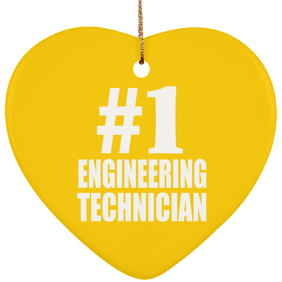 Number One #1 Engineering Technician - Heart Ornament