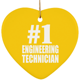 Number One #1 Engineering Technician - Heart Ornament